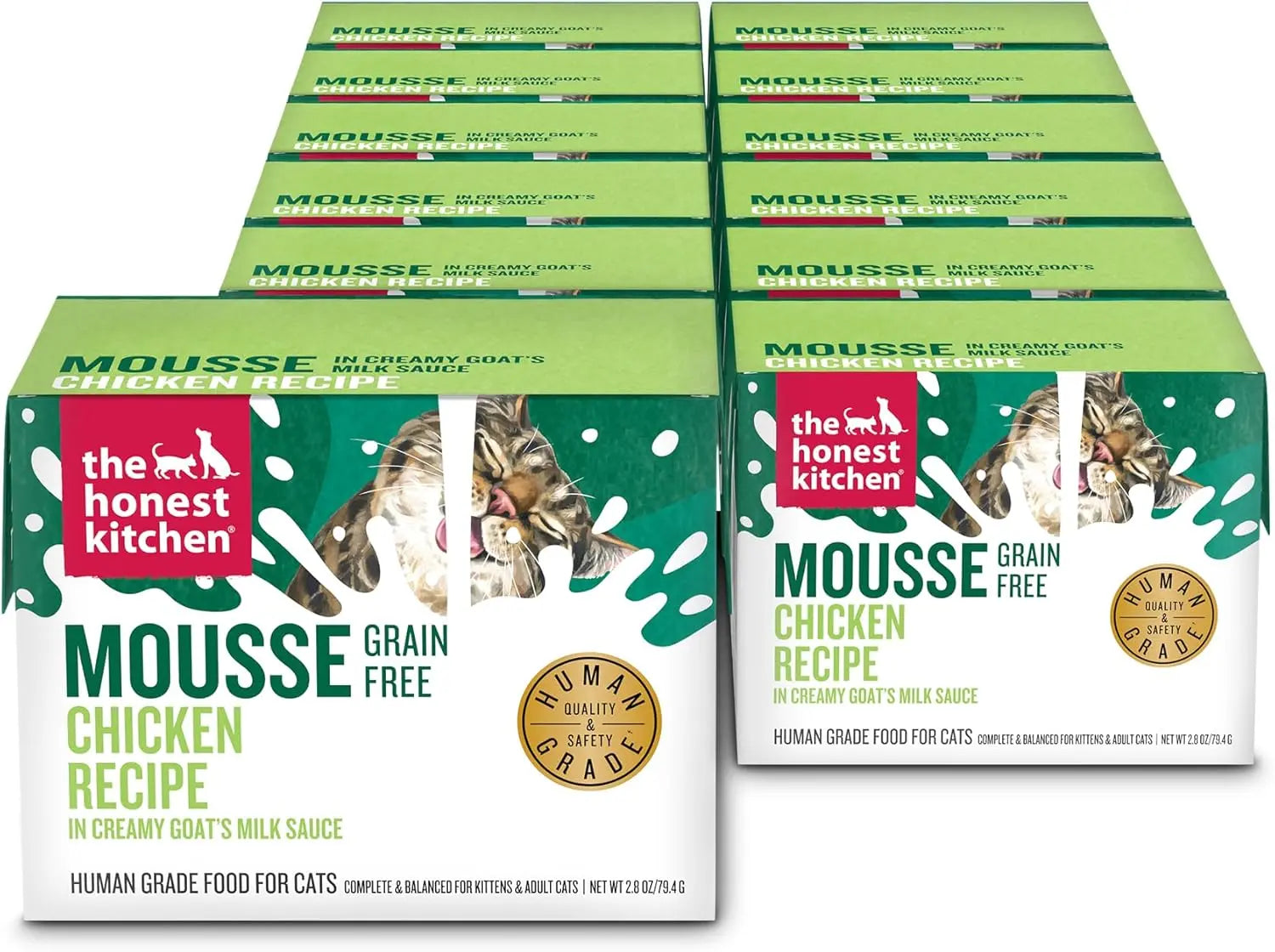 Honest Kitchen Grain-Free Cat Mousse Goat Milk Variety Pack 2.8oz (12 Pack)