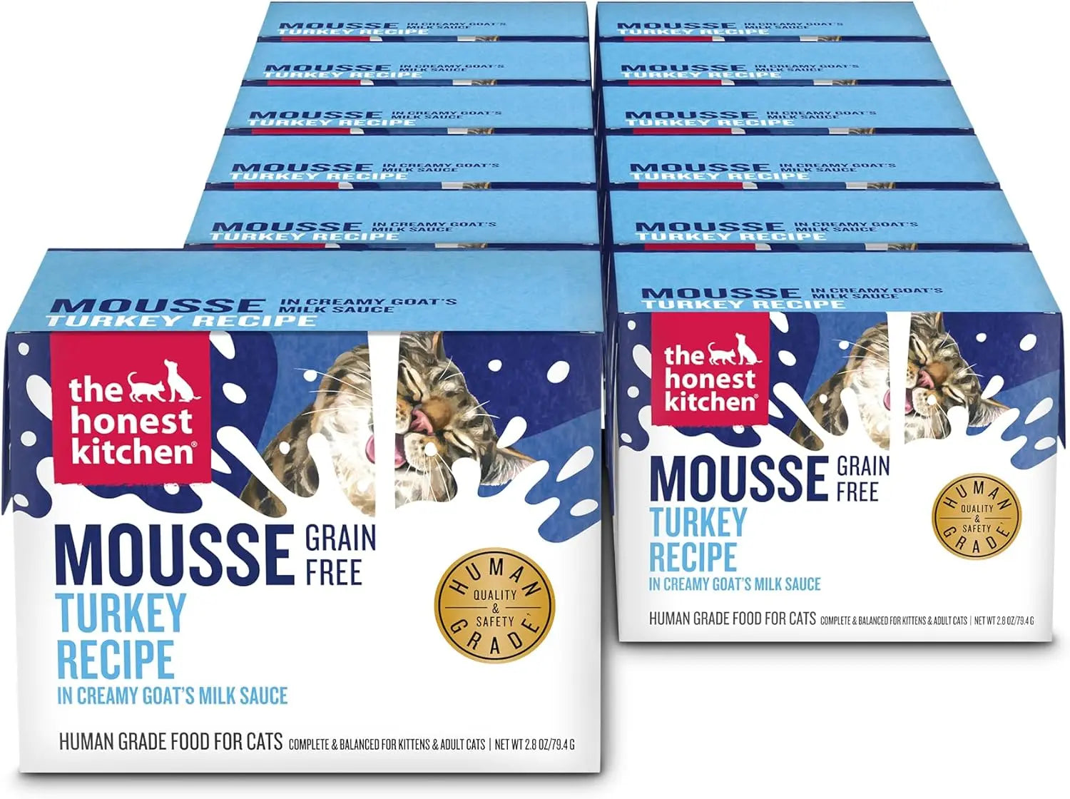 Honest Kitchen Grain-Free Cat Mousse Goat Milk Variety Pack 2.8oz (12 Pack)