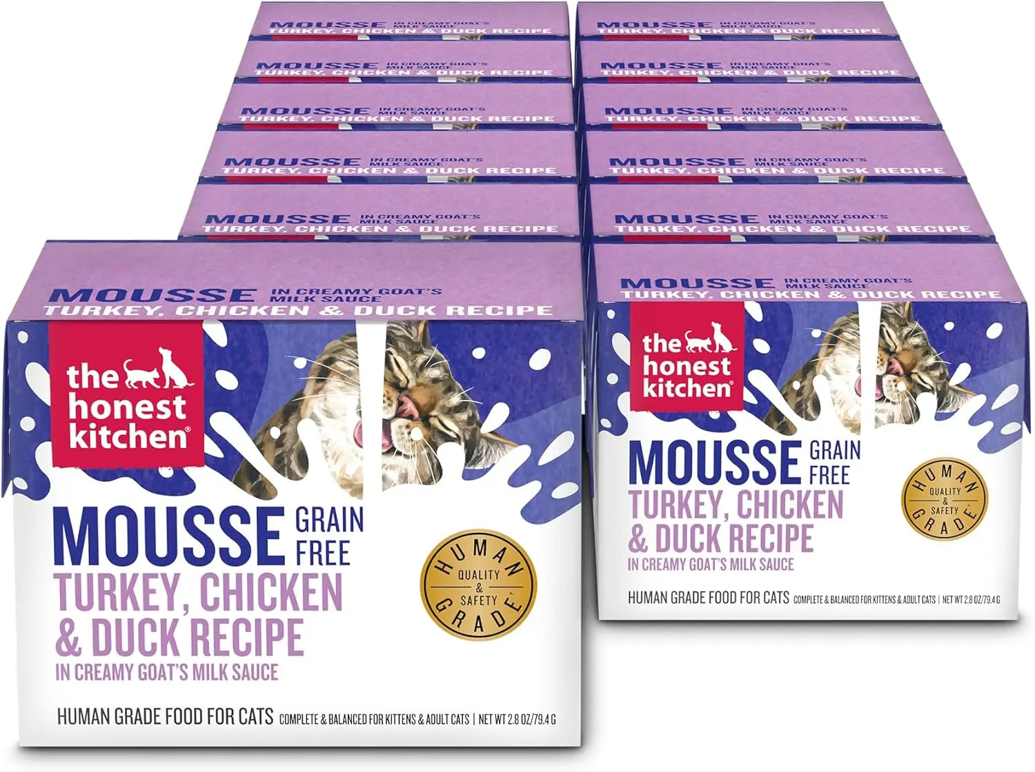 Honest Kitchen Grain-Free Cat Mousse Goat Milk Variety Pack 2.8oz (12 Pack)