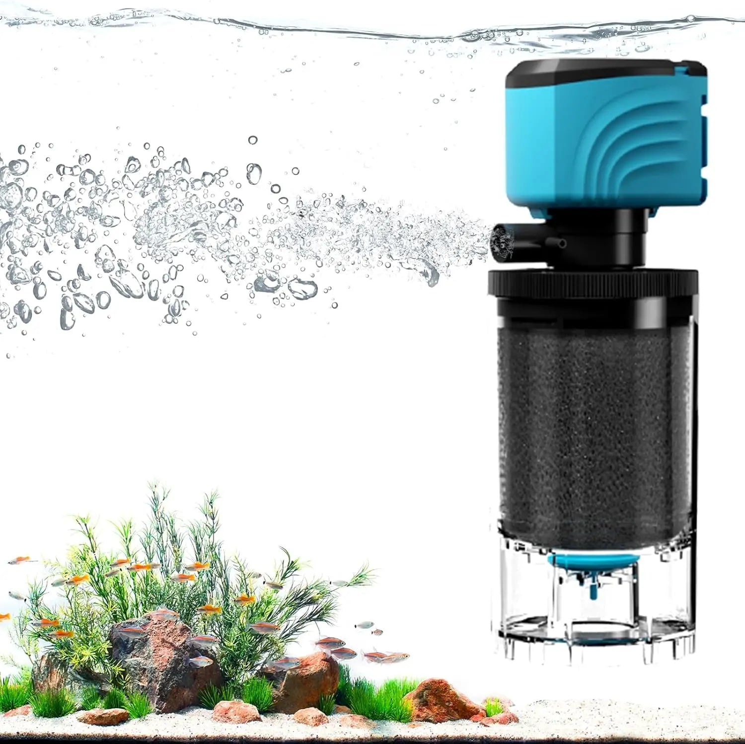 Submersible Aquarium Filter 450 GPH for 50–300 Gallon Fish & Turtle Tanks