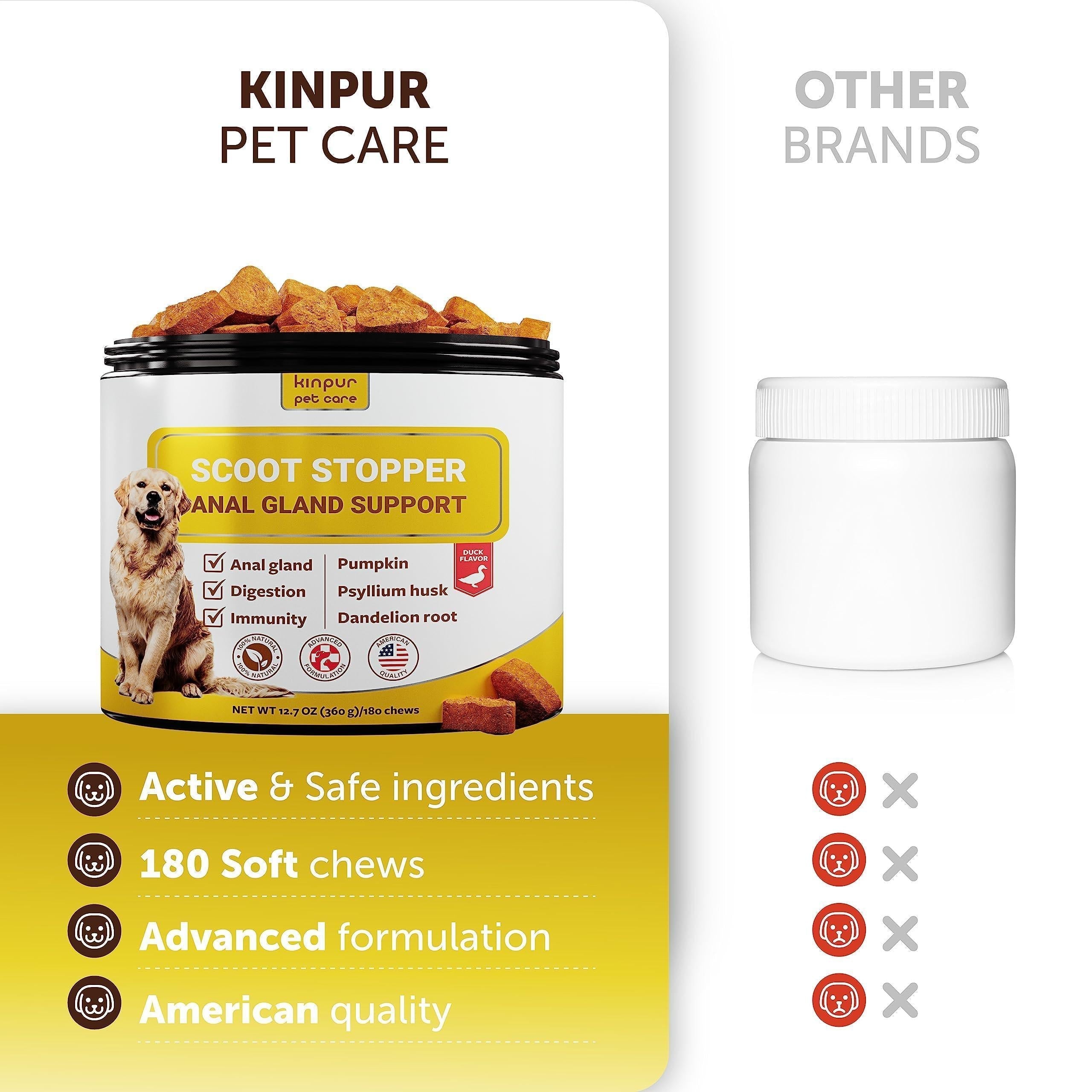 Scoot Stopper Soft Chews   Fiber for Dogs   Dog Anal Gland and Digestion Support