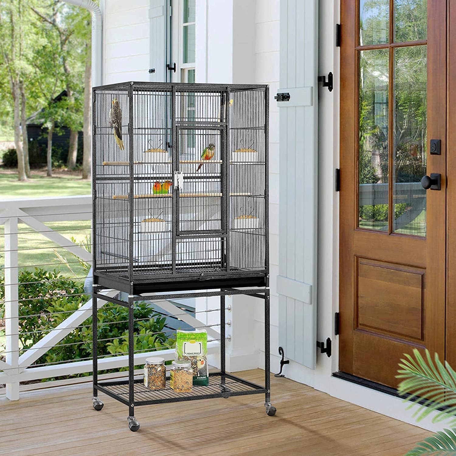 54-Inch Wrought Iron Standing for Large Parrot